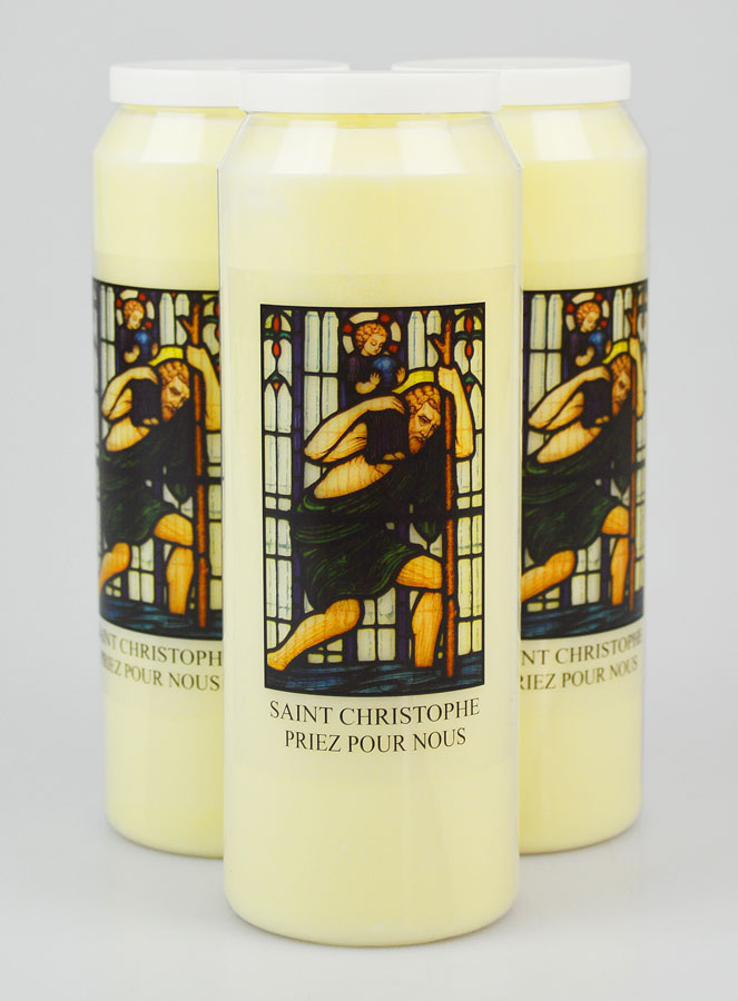 Lot de 3 Bougies de Neuvaine à Saint Christophe (pic 1)