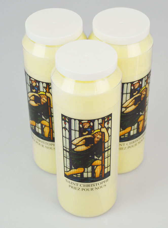 Lot de 3 Bougies de Neuvaine à Saint Christophe (pic 2)