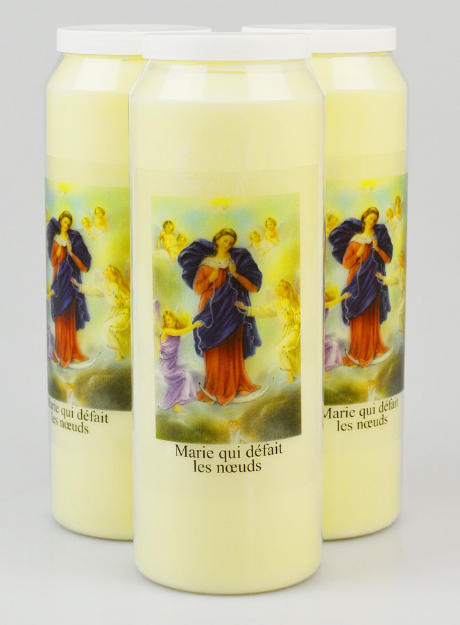 Lot de 3 Bougies de Neuvaine Marie qui Défait les Noeuds (pic 1)