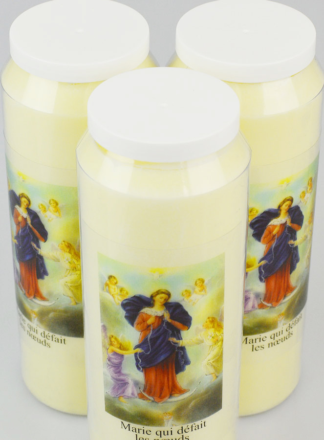 Lot de 3 Bougies de Neuvaine Marie qui Défait les Noeuds (pic 4)