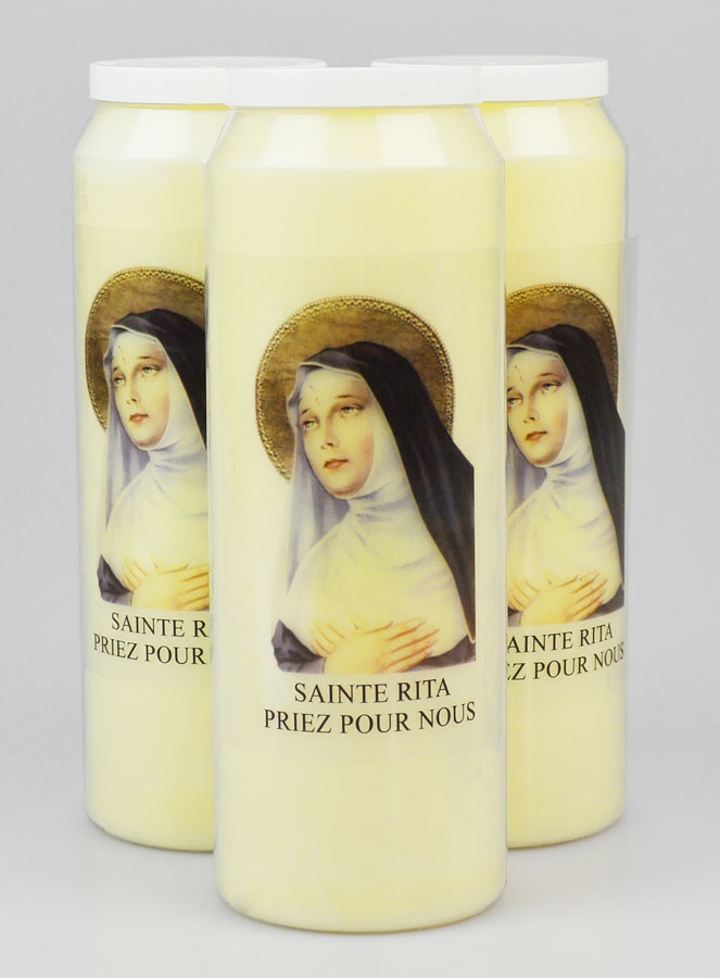 Lot de 3 Bougies de Neuvaine Sainte Rita (pic 1)