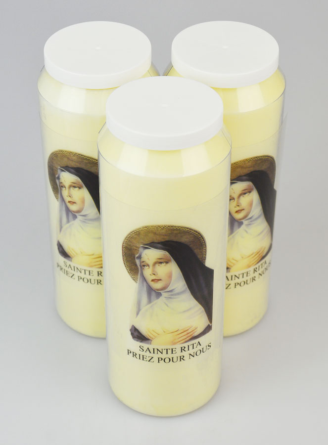 Lot de 3 Bougies de Neuvaine Sainte Rita (pic 2)