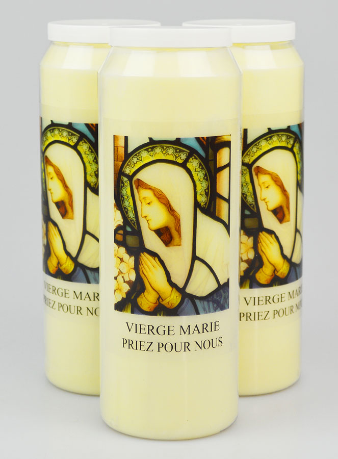 Lot de 3 Bougies de Neuvaine à la Vierge Marie (pic 1)