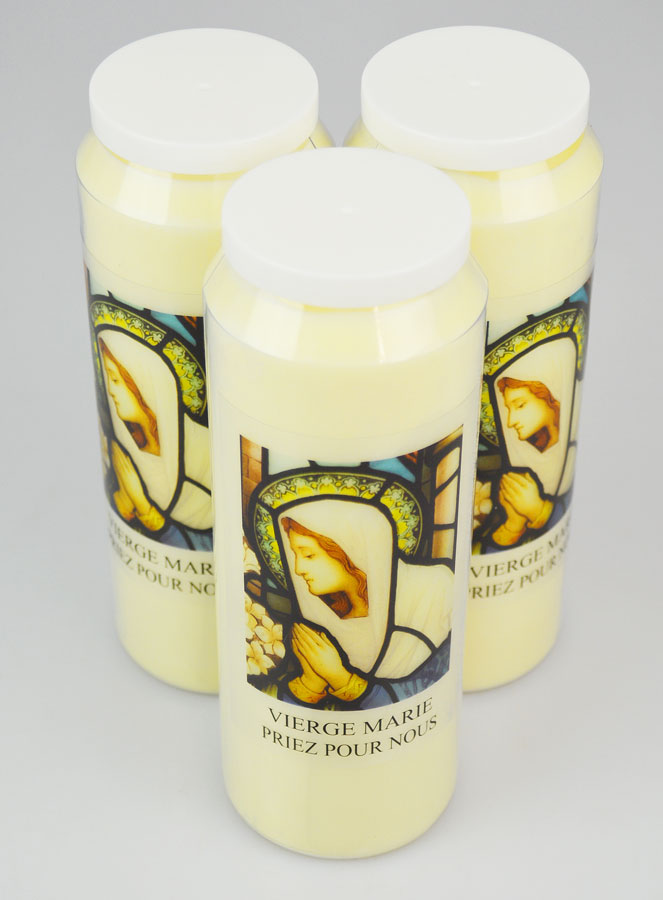 Lot de 3 Bougies de Neuvaine à la Vierge Marie (pic 2)