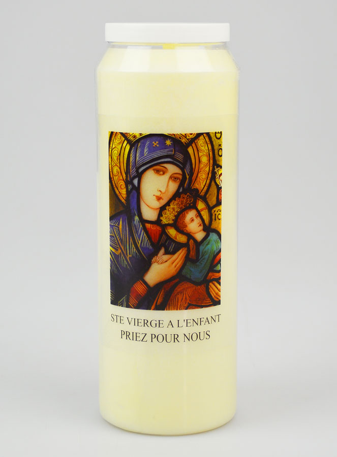 Bougie de Neuvaine Vierge à l'Enfant Jésus - 17.5cm (pic 1)