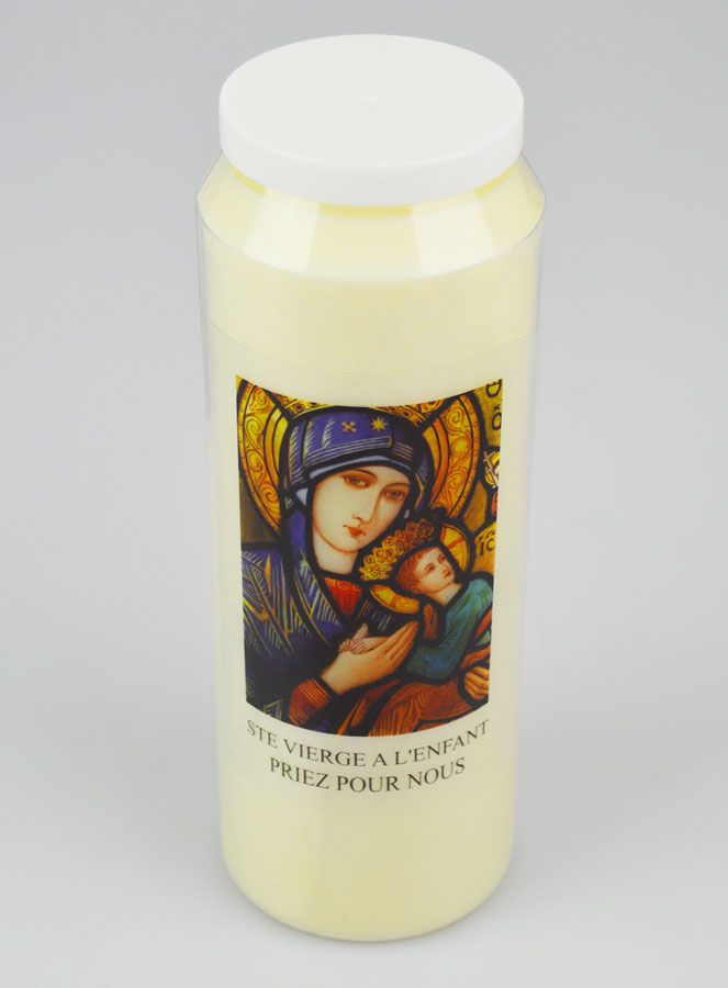 Bougie de Neuvaine Vierge à l'Enfant Jésus - 17.5cm (pic 2)