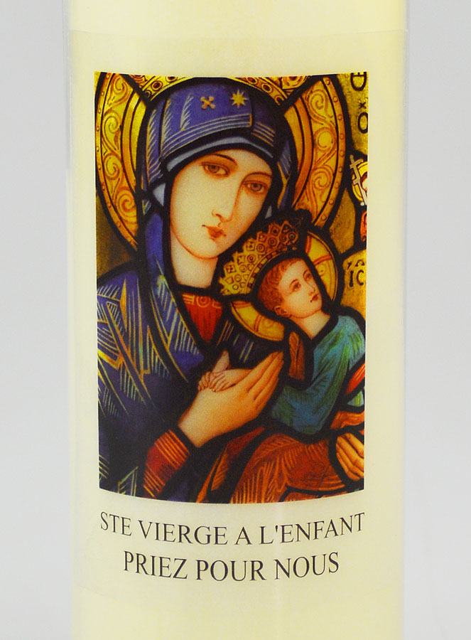 Bougie de Neuvaine Vierge à l'Enfant Jésus - 17.5cm (pic 3)