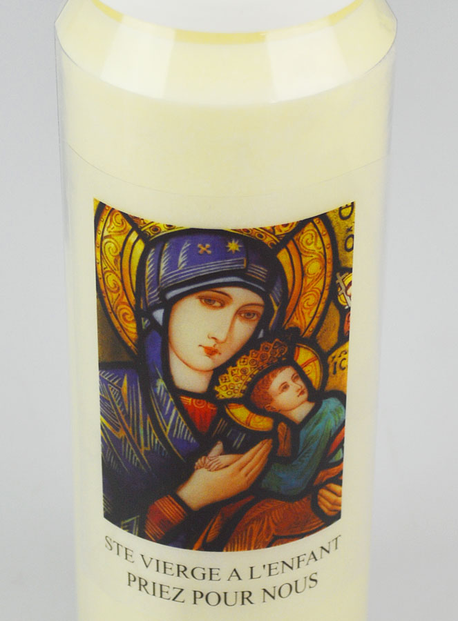 Bougie de Neuvaine Vierge à l'Enfant Jésus - 17.5cm (pic 4)