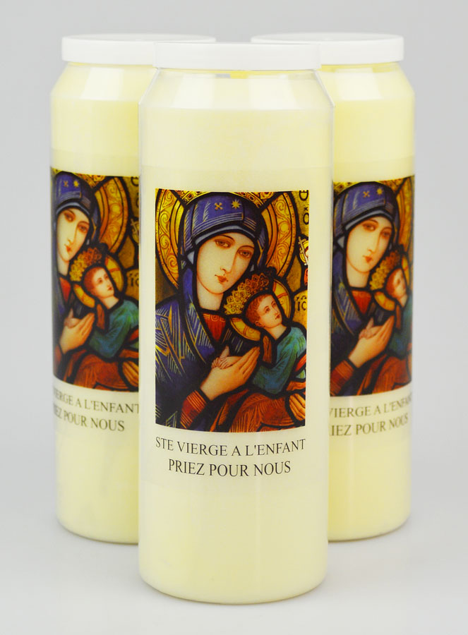 Lot de 3 Bougies de Neuvaine Vierge Marie à l'Enfant Jésus (pic 1)