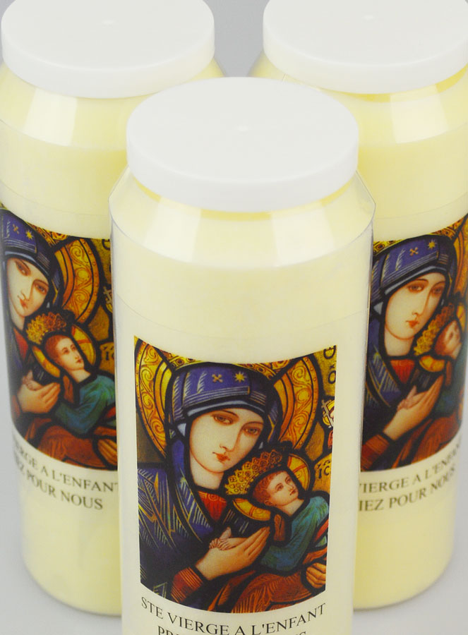 Lot de 3 Bougies de Neuvaine Vierge Marie à l'Enfant Jésus (pic 4)