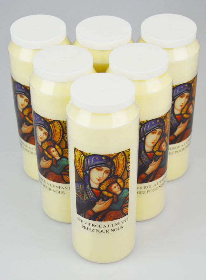 Lot de 6 Bougies de Neuvaine Vierge Marie à l'Enfant (pic 2)