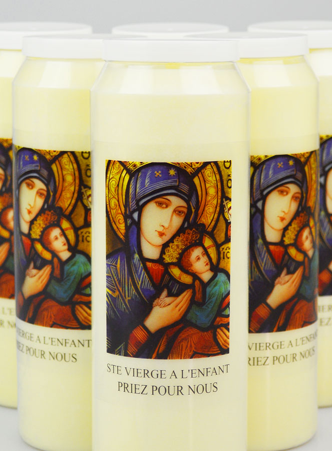 Lot de 6 Bougies de Neuvaine Vierge Marie à l'Enfant (pic 3)