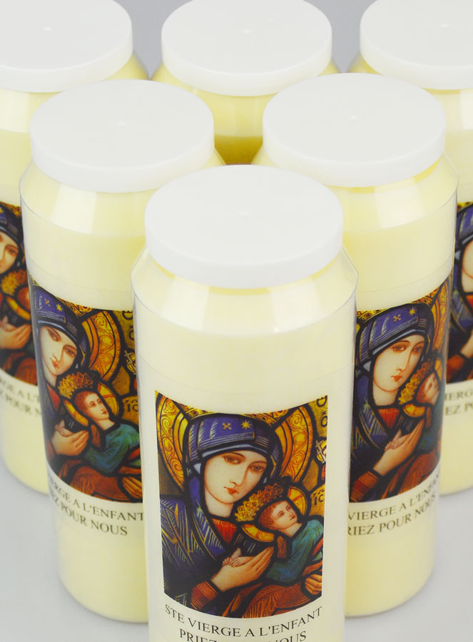Lot de 6 Bougies de Neuvaine Vierge Marie à l'Enfant (pic 4)