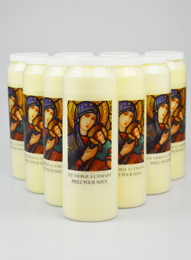 Lot de 10 Bougies de Neuvaine Vierge Marie à l'Enfant (pic 1)