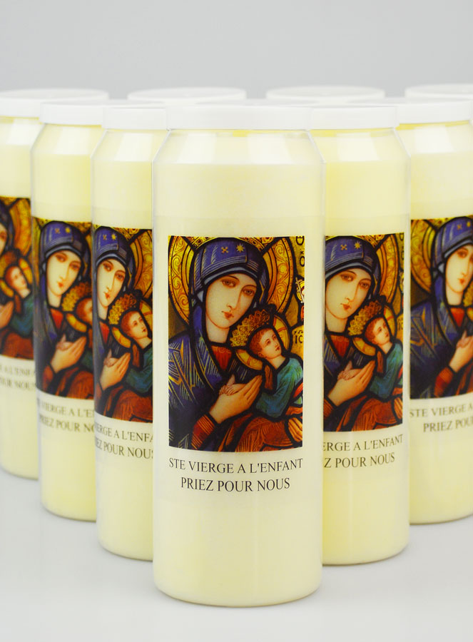 Lot de 10 Bougies de Neuvaine Vierge Marie à l'Enfant (pic 3)