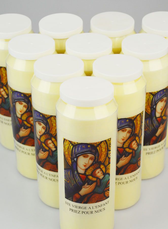 Lot de 10 Bougies de Neuvaine Vierge Marie à l'Enfant (pic 4)