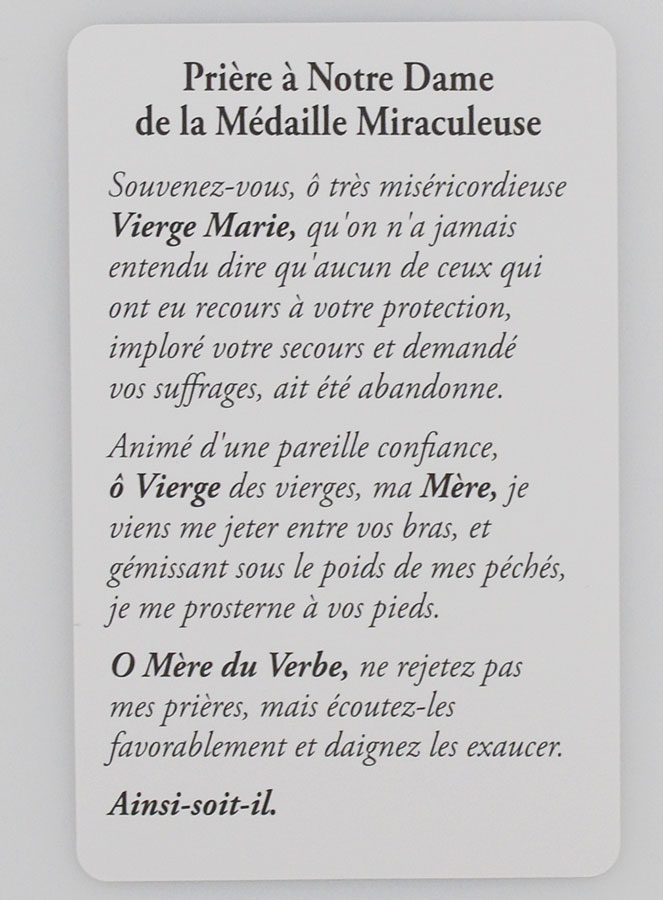 Carte de Prière Vierge Miraculeuse (pic 2)