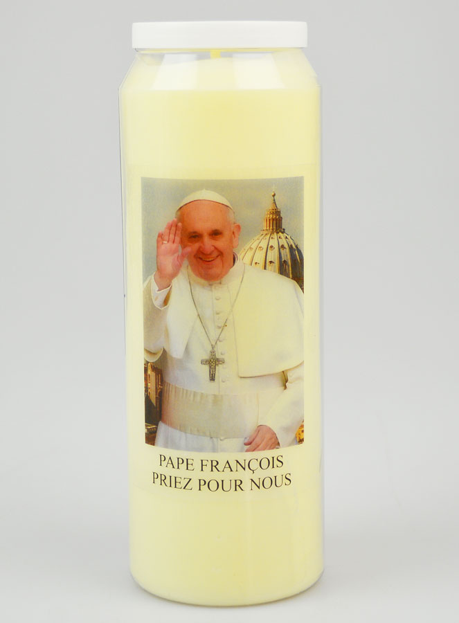 Bougie de Neuvaine au Pape François - 17.5cm (pic 1)