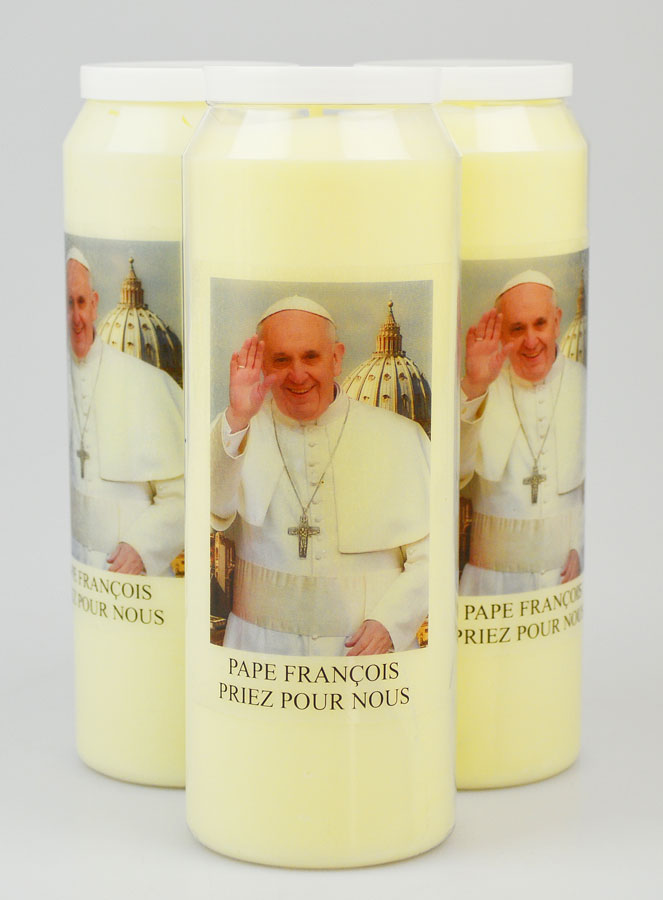 Lot de 3 Bougies de Neuvaine au Pape François 1er (pic 1)