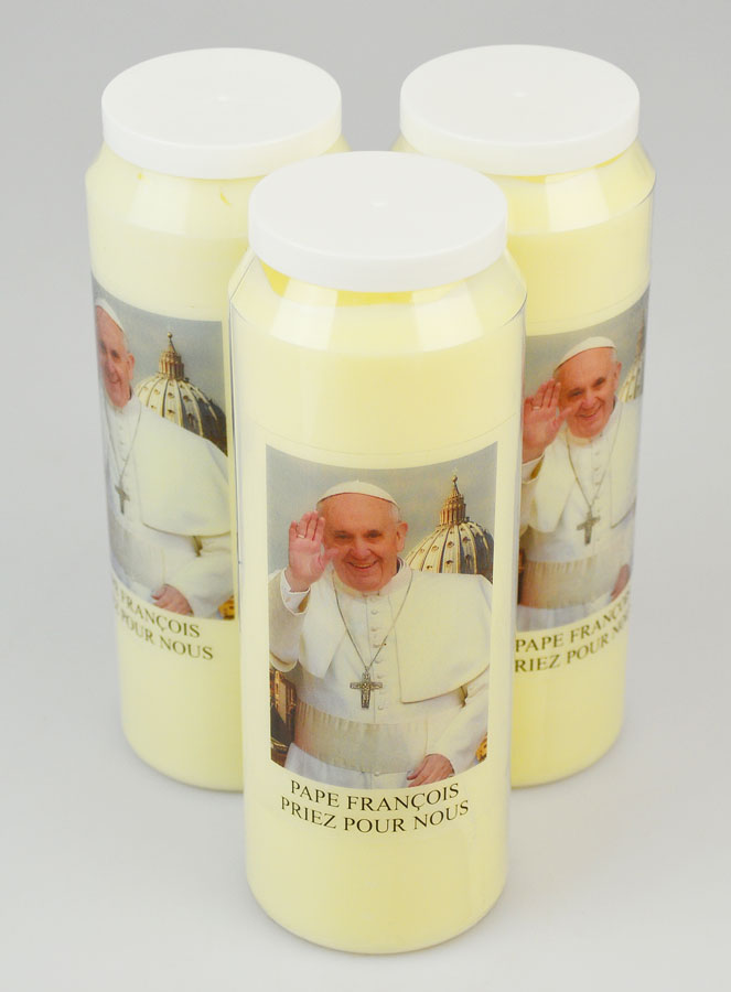 Lot de 3 Bougies de Neuvaine au Pape François 1er (pic 2)