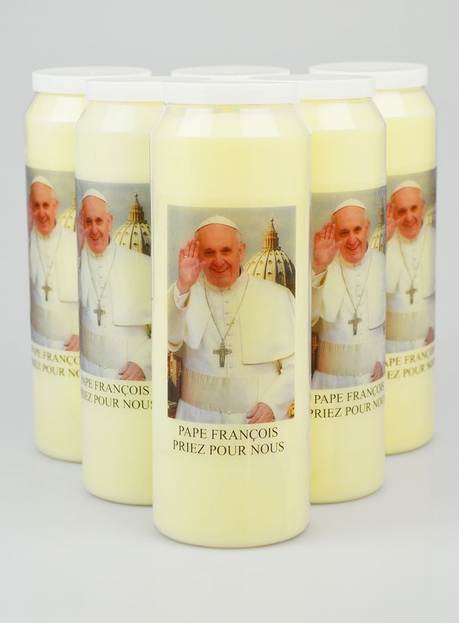 Lot de 6 Bougies de Neuvaine au Pape François 1er (pic 1)
