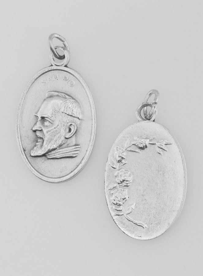 Médaille Religieuse Padre Pio Argentée (pic 1)