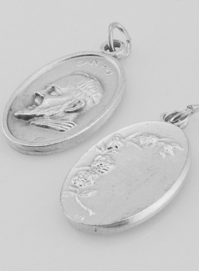 Médaille Religieuse Padre Pio Argentée (pic 4)