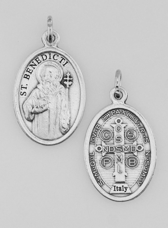 Médaille Religieuse Saint Benoît Argentée (pic 2)