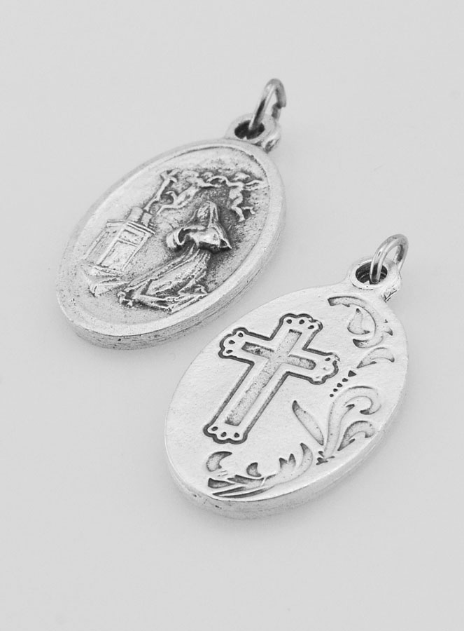 Médaille Religieuse Sainte Rita de Cascia Argentée (pic 3)