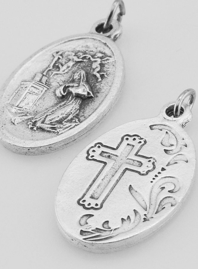 Médaille Religieuse Sainte Rita de Cascia Argentée (pic 4)