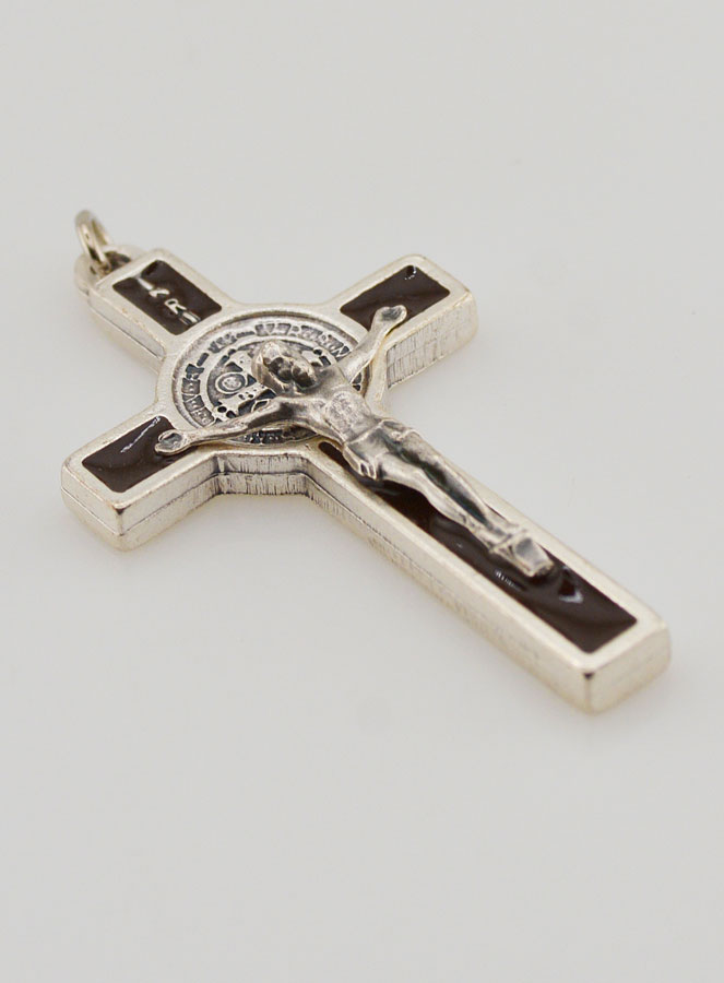 Pendentif Croix de Saint Benoit Marron 5 cm (pic 3)