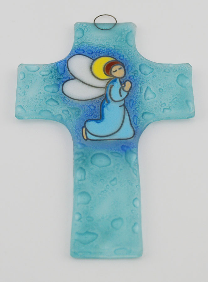 Croix Ange en Prière en Verre (pic 2)