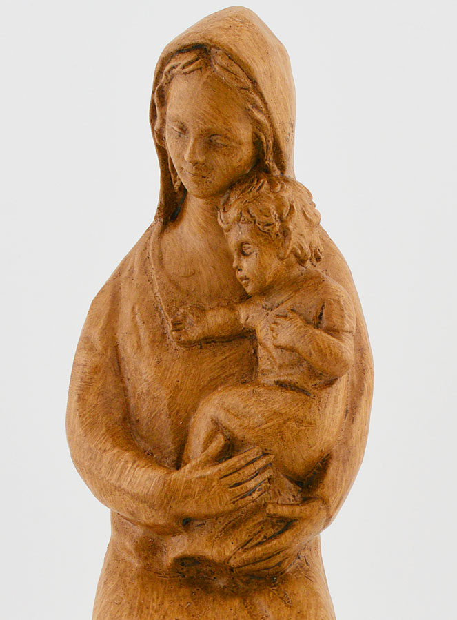 Statue Vierge à l'Enfant Jésus Ton Bois (pic 4)