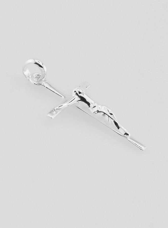 Pendentif Christ en Croix Moderne en Argent Massif 25mm (pic 2)