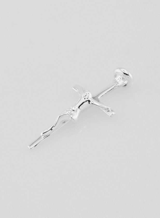 Pendentif Christ en Croix Moderne en Argent Massif 25mm (pic 4)