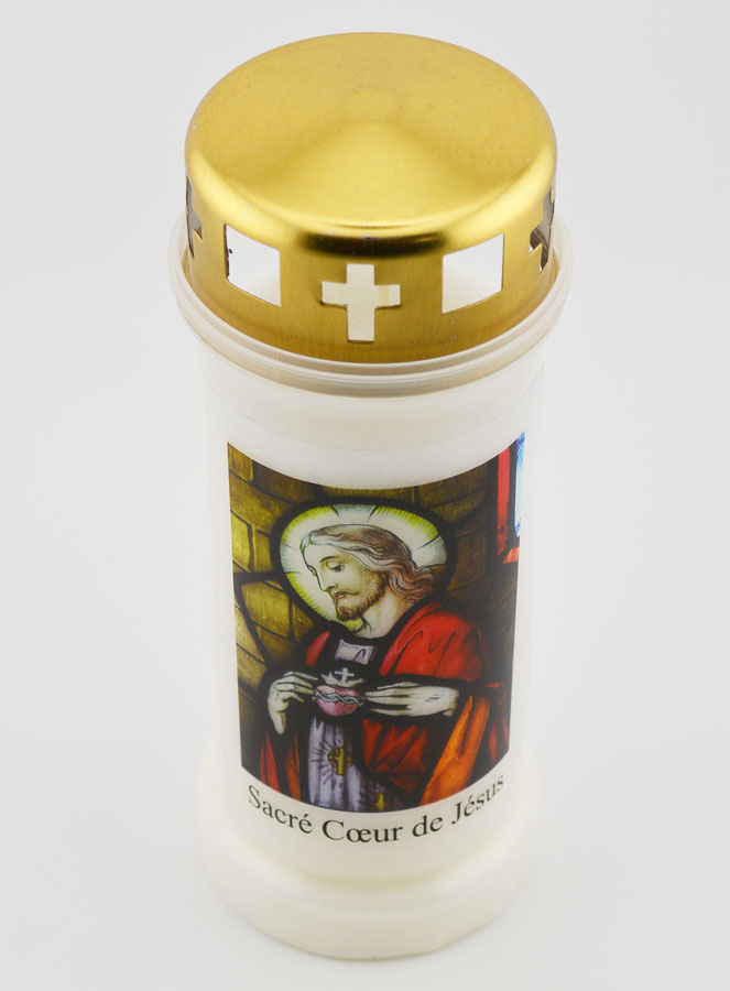Bougie Funéraire Bolsius N°6 Avec Couvercle Note From The Heart - 70 Heures De Combustion - Cire Végétale Sans Huile De Palme - Pour Cimetière Et Souvenir