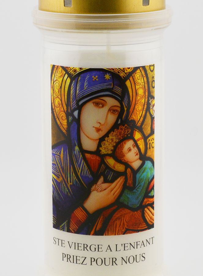 Bougie de Cimetière Vierge Marie à l'Enfant (pic 3)