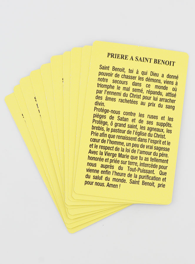 Lot de 10 Cartes de Prières à Saint Benoît (pic 3)