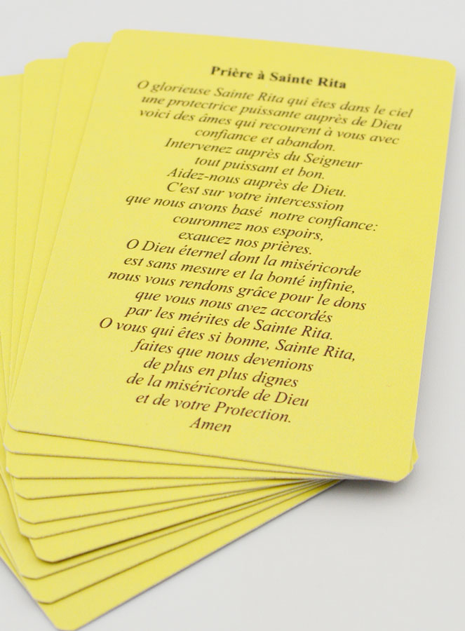 Lot de 10 Cartes de Prières à Sainte Rita (pic 4)