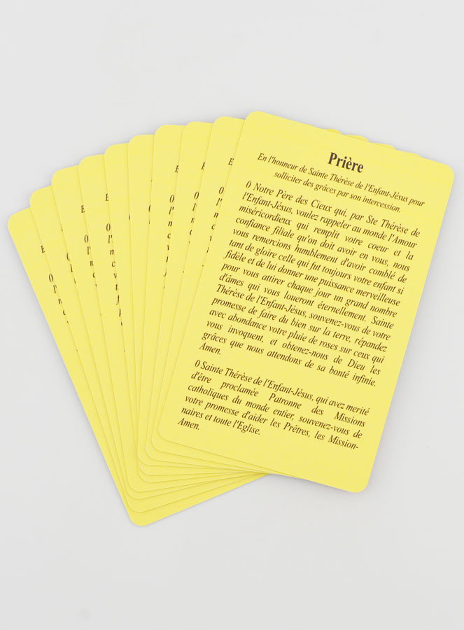 Lot de 10 Cartes de Prières à Sainte Thérèse (pic 3)