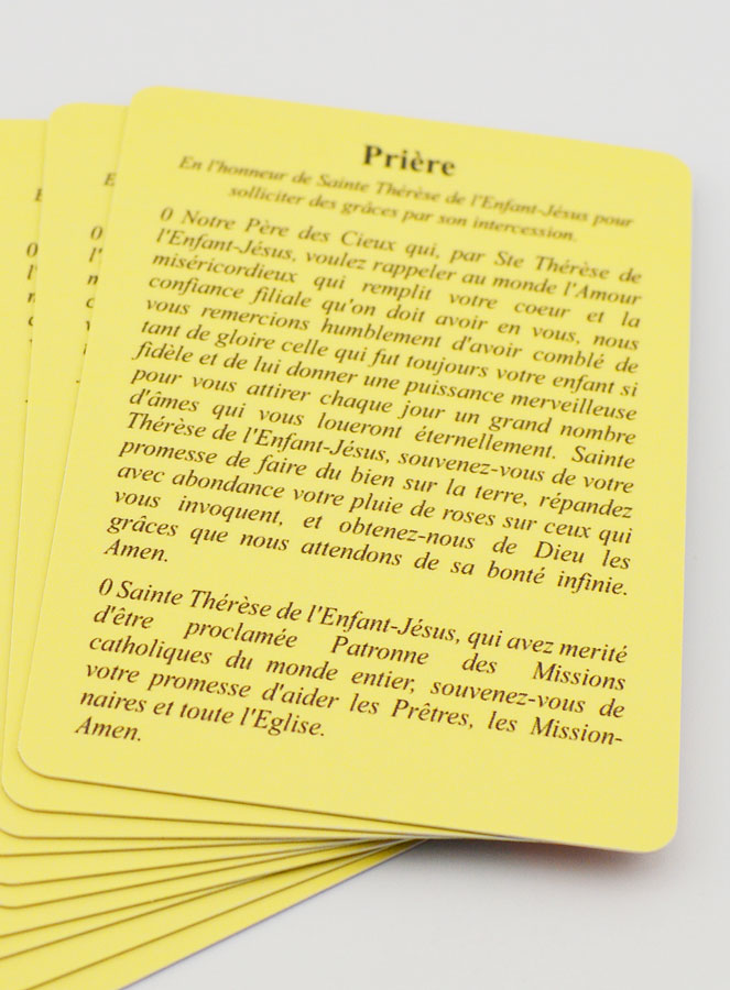 Lot de 10 Cartes de Prières à Sainte Thérèse (pic 4)