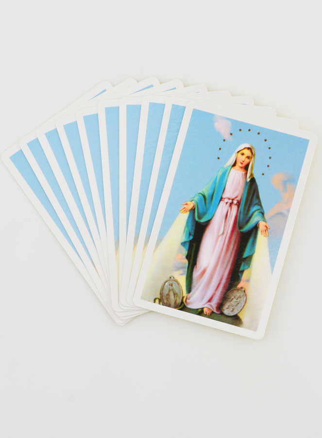 Lot de 10 Cartes de Prières à la Vierge Miraculeuse (pic 1)