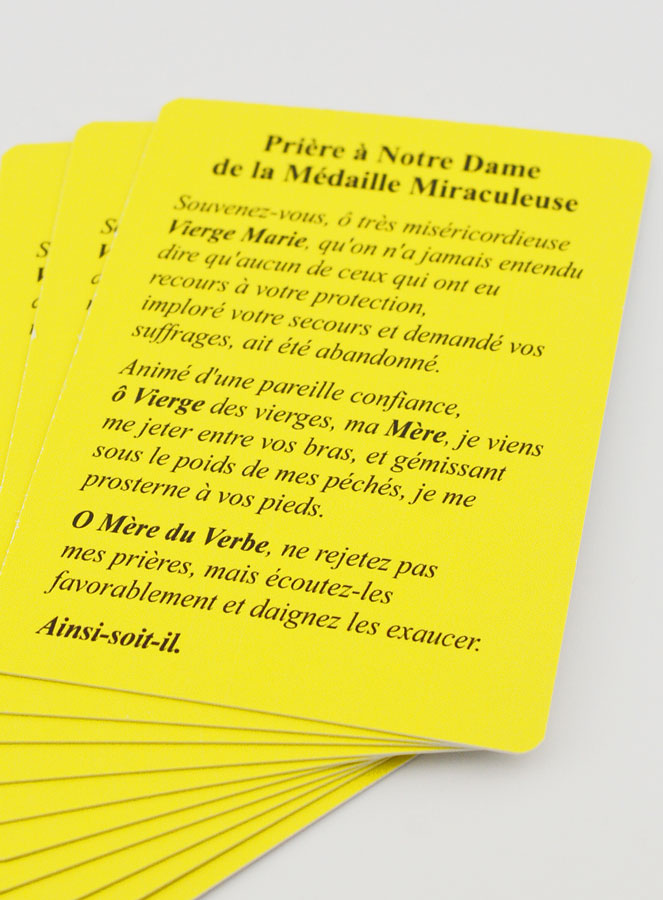 Lot de 10 Cartes de Prières à la Vierge Miraculeuse (pic 4)