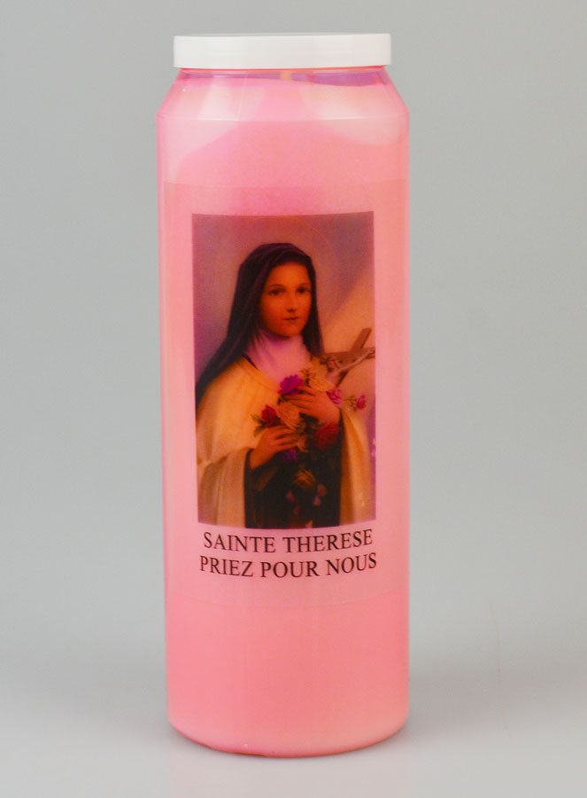 Bougie de Neuvaine Rose Sainte Thérèse (pic 1)