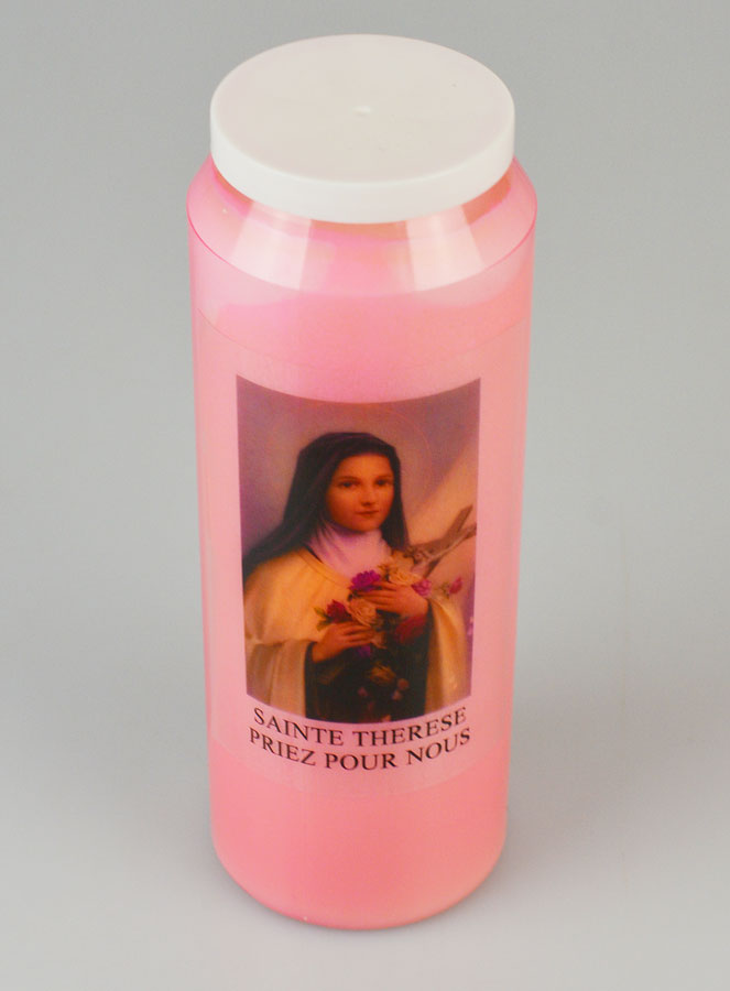 Bougie de Neuvaine Rose Sainte Thérèse (pic 2)