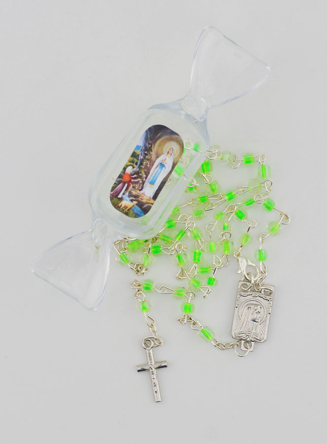 Chapelet en Perles Enfant Perles Vertes Boite Bonbon (pic 2)