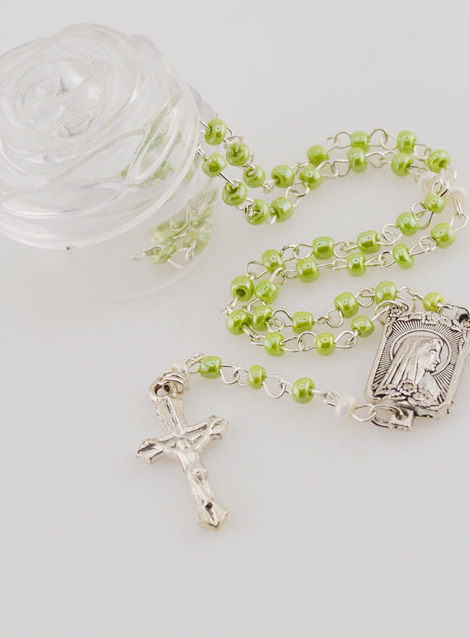 Chapelet en Perles Vertes - Première Communion (pic 2)