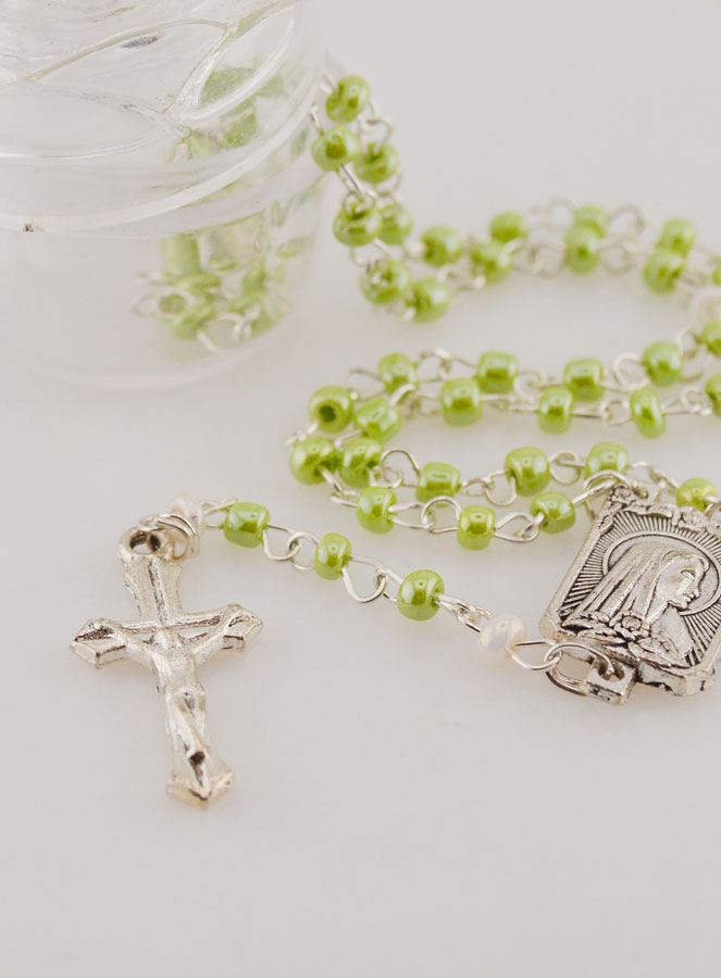 Chapelet en Perles Vertes - Première Communion (pic 3)