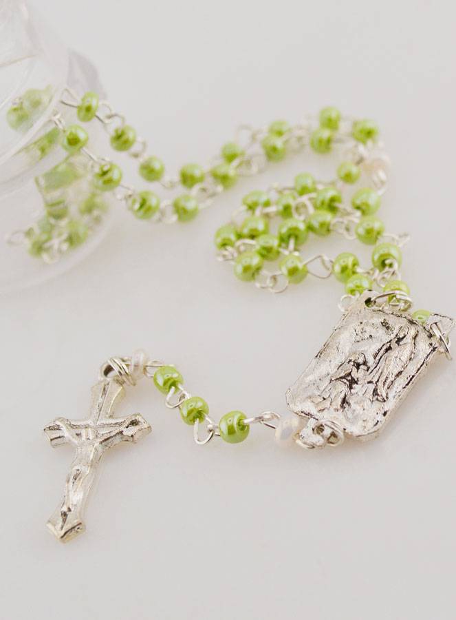 Chapelet en Perles Vertes - Première Communion (pic 4)