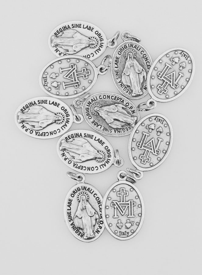 Lot de 10 Médailles Miraculeuses Métal Argenté (pic 1)